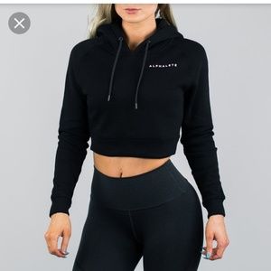 black alphalete cropped hoodie